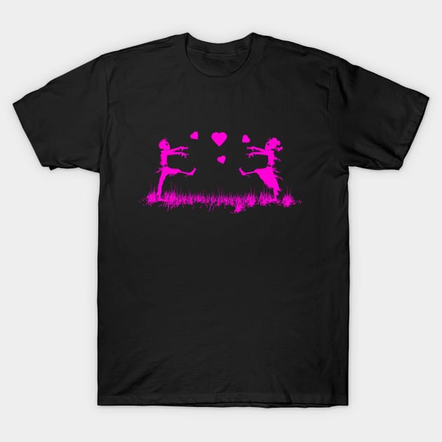 Zombie Love Pink T-Shirt by ArtingBadass